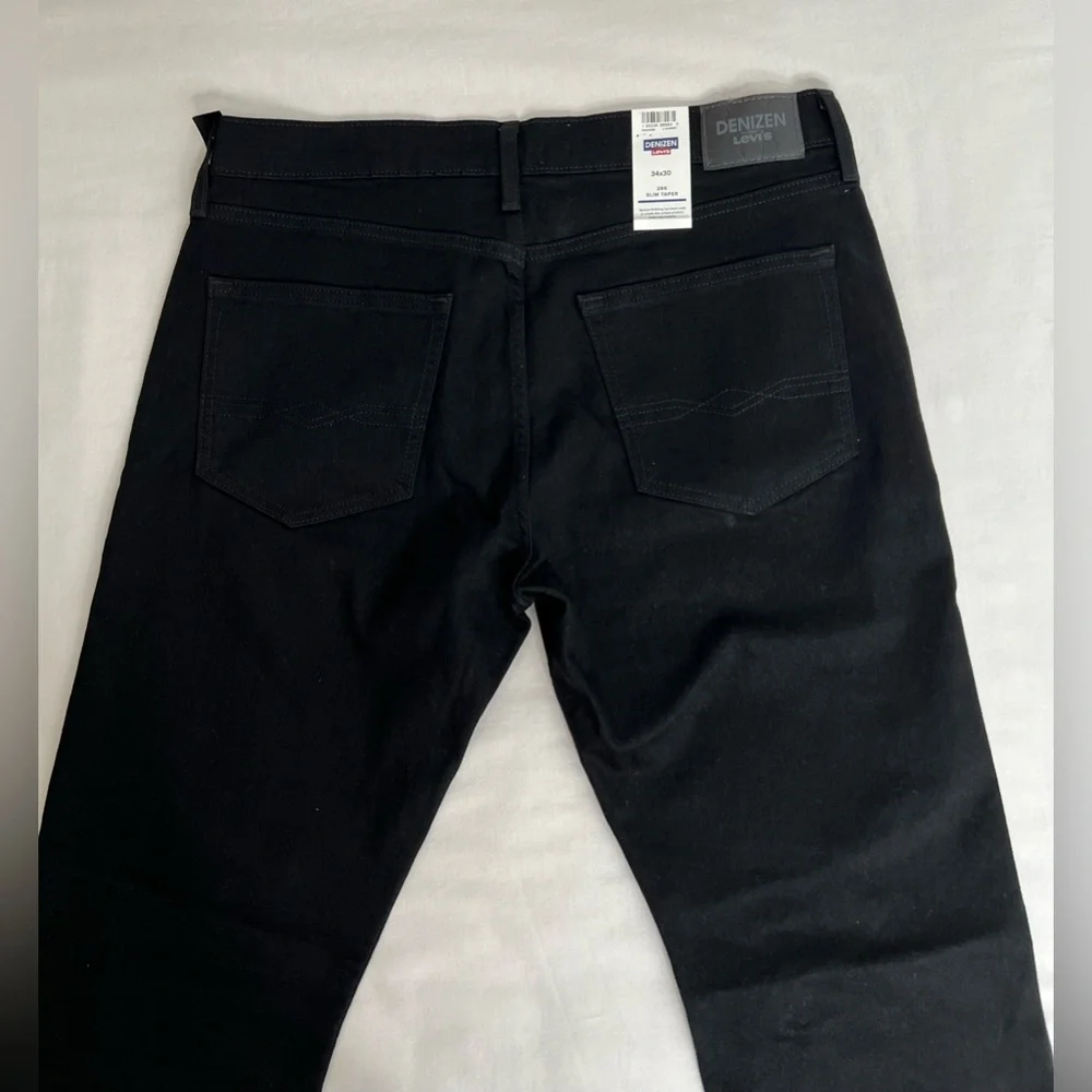 DENIZEN From Levi's 286 Taper Jeans Men's Black Denim Slim Fit Size 34X30